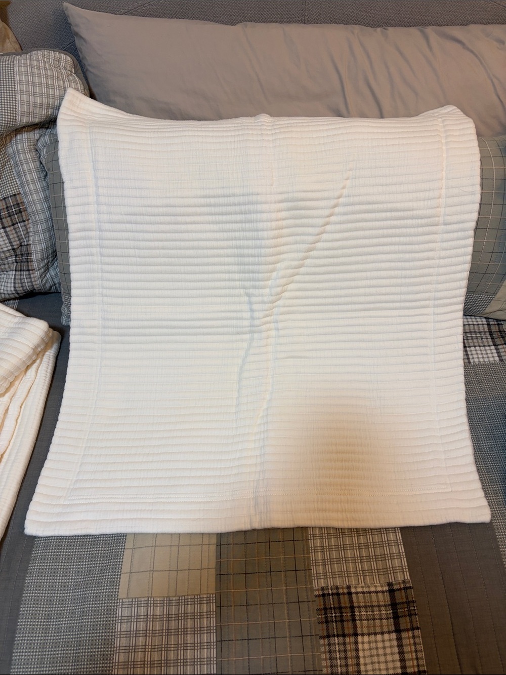 White Quilted Decorative Pillow Sham - SFERRA